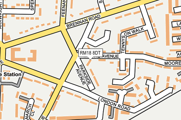 RM18 8DT map - OS OpenMap – Local (Ordnance Survey) RM18 8DT map - OS OpenMap – Local (Ordnance Survey)