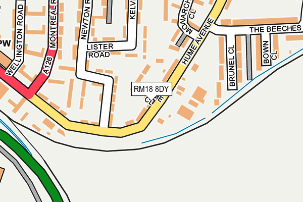 RM18 8DY map - OS OpenMap – Local (Ordnance Survey) RM18 8DY map - OS OpenMap – Local (Ordnance Survey)