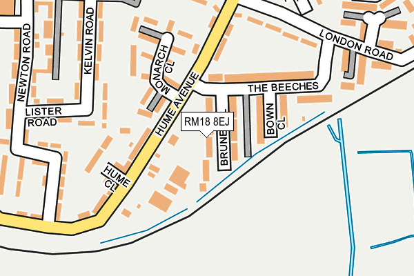 RM18 8EJ map - OS OpenMap – Local (Ordnance Survey) RM18 8EJ map - OS OpenMap – Local (Ordnance Survey)