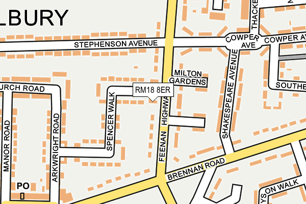 RM18 8ER map - OS OpenMap – Local (Ordnance Survey) RM18 8ER map - OS OpenMap – Local (Ordnance Survey)