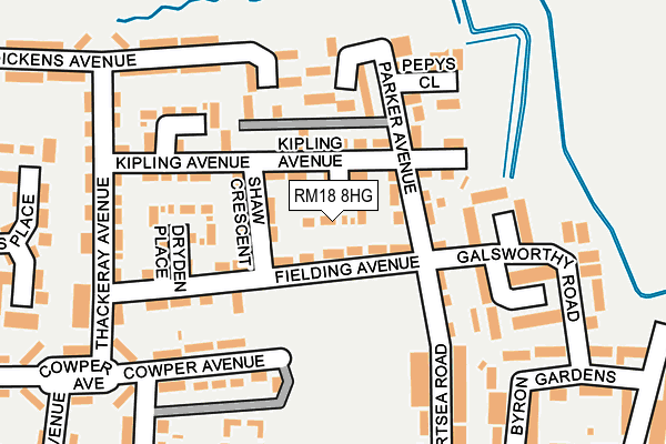 RM18 8HG map - OS OpenMap – Local (Ordnance Survey) RM18 8HG map - OS OpenMap – Local (Ordnance Survey)