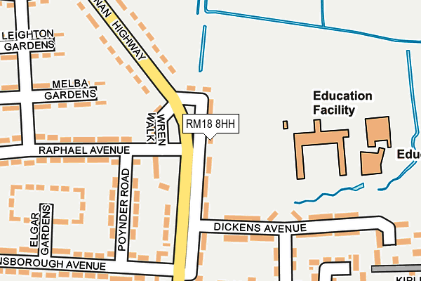 RM18 8HH map - OS OpenMap – Local (Ordnance Survey) RM18 8HH map - OS OpenMap – Local (Ordnance Survey)
