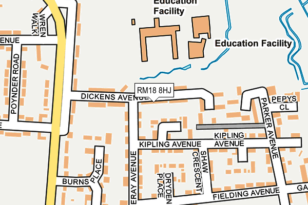 RM18 8HJ map - OS OpenMap – Local (Ordnance Survey) RM18 8HJ map - OS OpenMap – Local (Ordnance Survey)