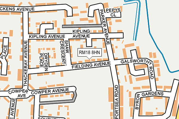 RM18 8HN map - OS OpenMap – Local (Ordnance Survey) RM18 8HN map - OS OpenMap – Local (Ordnance Survey)