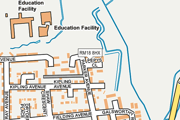 RM18 8HX map - OS OpenMap – Local (Ordnance Survey) RM18 8HX map - OS OpenMap – Local (Ordnance Survey)