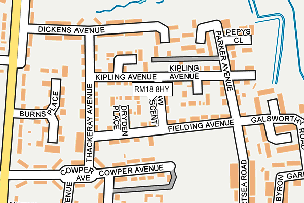 RM18 8HY map - OS OpenMap – Local (Ordnance Survey) RM18 8HY map - OS OpenMap – Local (Ordnance Survey)