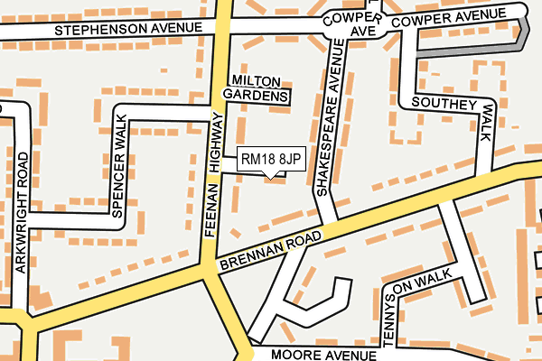 RM18 8JP map - OS OpenMap – Local (Ordnance Survey) RM18 8JP map - OS OpenMap – Local (Ordnance Survey)