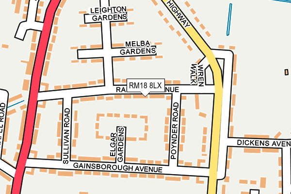 RM18 8LX map - OS OpenMap – Local (Ordnance Survey) RM18 8LX map - OS OpenMap – Local (Ordnance Survey)