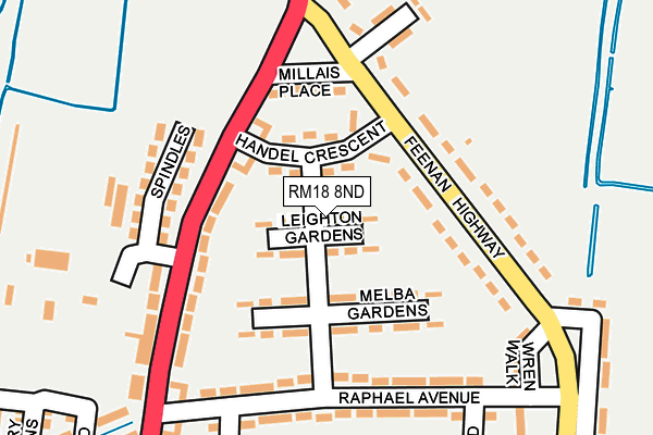 RM18 8ND map - OS OpenMap – Local (Ordnance Survey) RM18 8ND map - OS OpenMap – Local (Ordnance Survey)