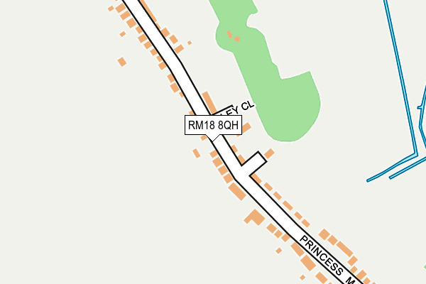 RM18 8QH map - OS OpenMap – Local (Ordnance Survey) RM18 8QH map - OS OpenMap – Local (Ordnance Survey)