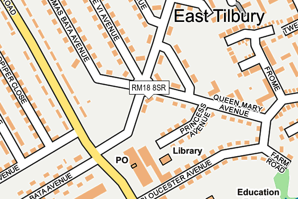 RM18 8SR map - OS OpenMap – Local (Ordnance Survey) RM18 8SR map - OS OpenMap – Local (Ordnance Survey)