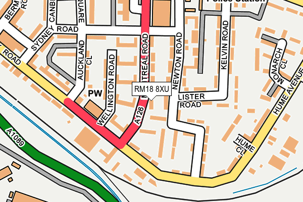RM18 8XU map - OS OpenMap – Local (Ordnance Survey) RM18 8XU map - OS OpenMap – Local (Ordnance Survey)