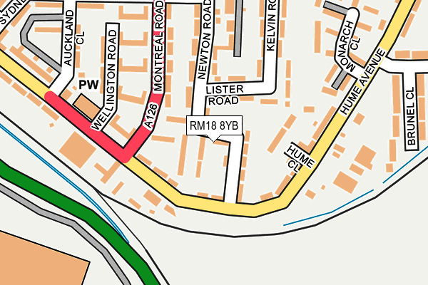 RM18 8YB map - OS OpenMap – Local (Ordnance Survey) RM18 8YB map - OS OpenMap – Local (Ordnance Survey)