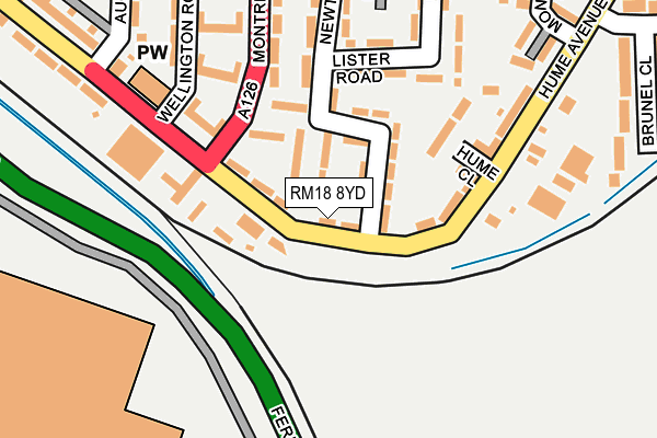 RM18 8YD map - OS OpenMap – Local (Ordnance Survey) RM18 8YD map - OS OpenMap – Local (Ordnance Survey)