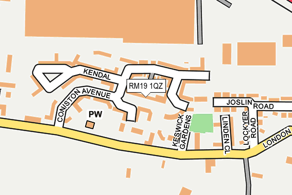 RM19 1QZ map - OS OpenMap – Local (Ordnance Survey) RM19 1QZ map - OS OpenMap – Local (Ordnance Survey)