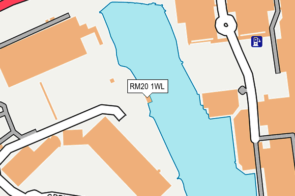 RM20 1WL map - OS OpenMap – Local (Ordnance Survey)