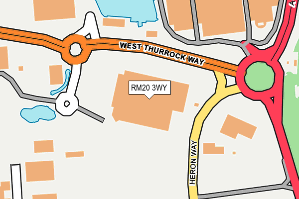 RM20 3WY map - OS OpenMap – Local (Ordnance Survey) RM20 3WY map - OS OpenMap – Local (Ordnance Survey)