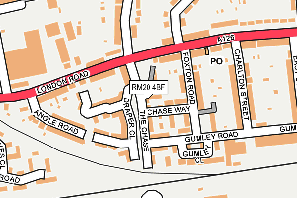 RM20 4BF map - OS OpenMap – Local (Ordnance Survey) RM20 4BF map - OS OpenMap – Local (Ordnance Survey)