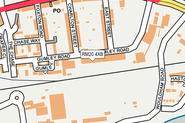 RM20 4XB map - OS OpenMap – Local (Ordnance Survey) RM20 4XB map - OS OpenMap – Local (Ordnance Survey)