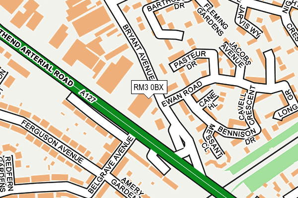 RM3 0BX map - OS OpenMap – Local (Ordnance Survey) RM3 0BX map - OS OpenMap – Local (Ordnance Survey)