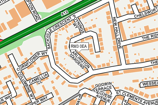 RM3 0EA map - OS OpenMap – Local (Ordnance Survey) RM3 0EA map - OS OpenMap – Local (Ordnance Survey)