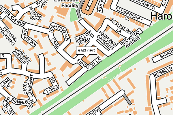 RM3 0FQ map - OS OpenMap – Local (Ordnance Survey) RM3 0FQ map - OS OpenMap – Local (Ordnance Survey)