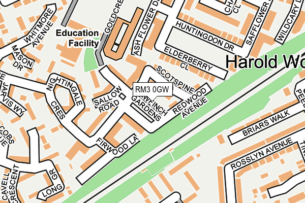 RM3 0GW map - OS OpenMap – Local (Ordnance Survey) RM3 0GW map - OS OpenMap – Local (Ordnance Survey)