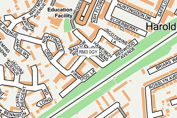 RM3 0GY map - OS OpenMap – Local (Ordnance Survey) RM3 0GY map - OS OpenMap – Local (Ordnance Survey)