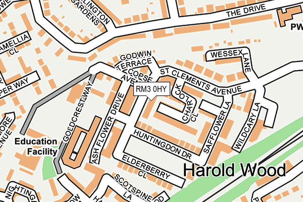 RM3 0HY map - OS OpenMap – Local (Ordnance Survey) RM3 0HY map - OS OpenMap – Local (Ordnance Survey)