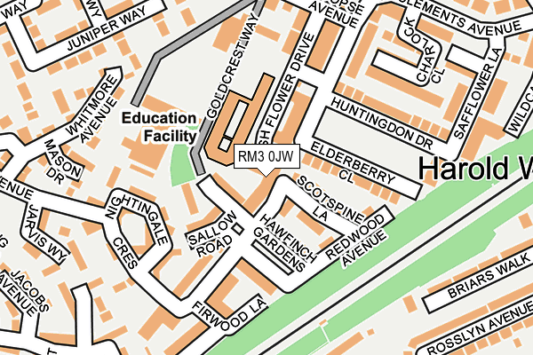 RM3 0JW map - OS OpenMap – Local (Ordnance Survey) RM3 0JW map - OS OpenMap – Local (Ordnance Survey)