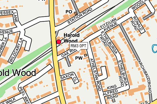 RM3 0PT map - OS OpenMap – Local (Ordnance Survey) RM3 0PT map - OS OpenMap – Local (Ordnance Survey)