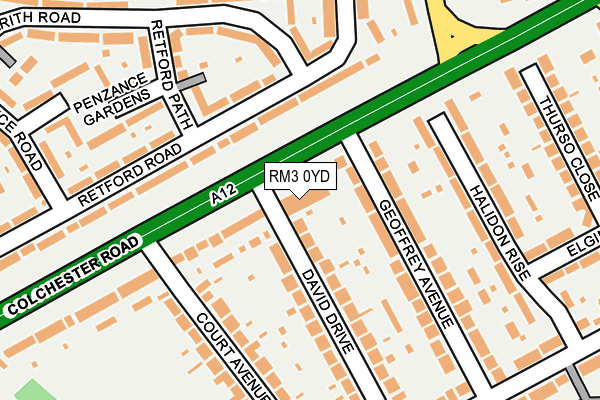 RM3 0YD map - OS OpenMap – Local (Ordnance Survey) RM3 0YD map - OS OpenMap – Local (Ordnance Survey)