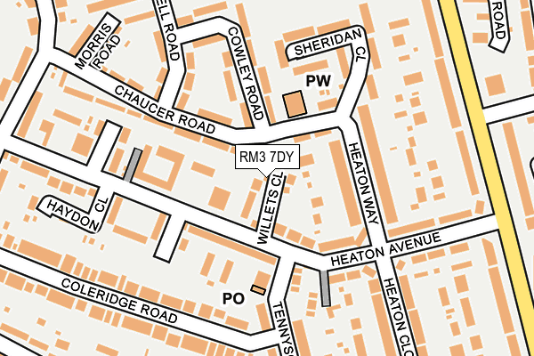 RM3 7DY map - OS OpenMap – Local (Ordnance Survey) RM3 7DY map - OS OpenMap – Local (Ordnance Survey)