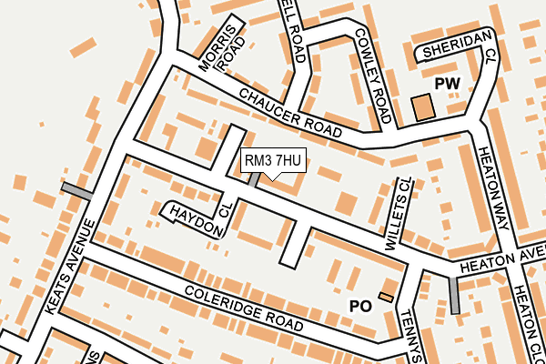 RM3 7HU map - OS OpenMap – Local (Ordnance Survey) RM3 7HU map - OS OpenMap – Local (Ordnance Survey)