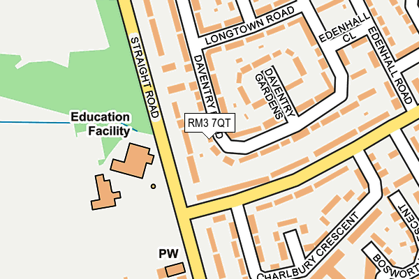 RM3 7QT map - OS OpenMap – Local (Ordnance Survey) RM3 7QT map - OS OpenMap – Local (Ordnance Survey)