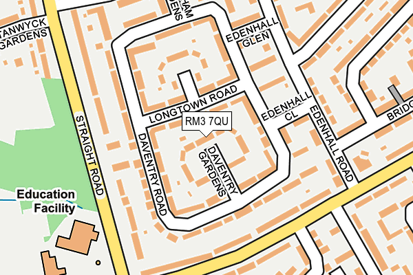 RM3 7QU map - OS OpenMap – Local (Ordnance Survey) RM3 7QU map - OS OpenMap – Local (Ordnance Survey)