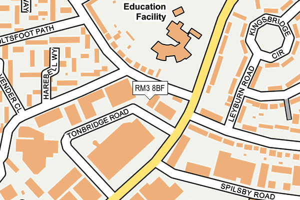 RM3 8BF map - OS OpenMap – Local (Ordnance Survey) RM3 8BF map - OS OpenMap – Local (Ordnance Survey)