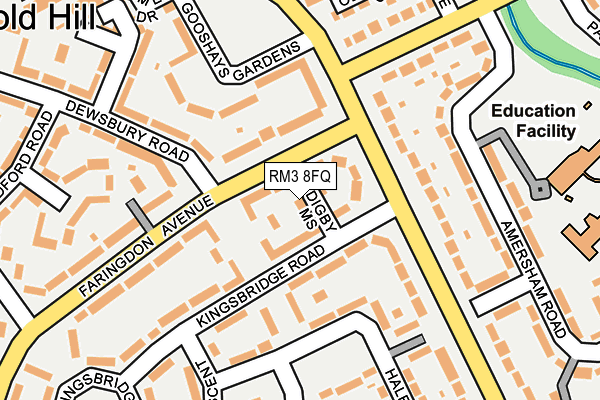 RM3 8FQ map - OS OpenMap – Local (Ordnance Survey) RM3 8FQ map - OS OpenMap – Local (Ordnance Survey)