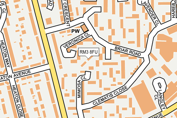 RM3 8FU map - OS OpenMap – Local (Ordnance Survey) RM3 8FU map - OS OpenMap – Local (Ordnance Survey)