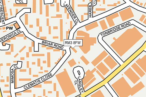 RM3 8FW map - OS OpenMap – Local (Ordnance Survey) RM3 8FW map - OS OpenMap – Local (Ordnance Survey)