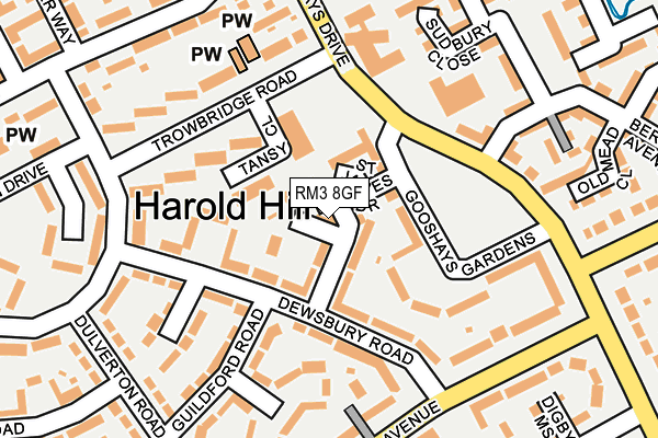 RM3 8GF map - OS OpenMap – Local (Ordnance Survey) RM3 8GF map - OS OpenMap – Local (Ordnance Survey)