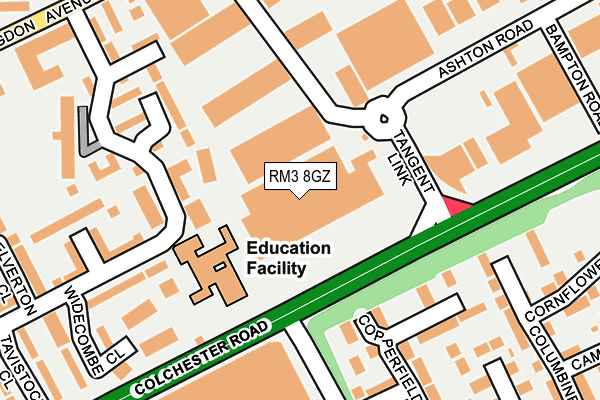 RM3 8GZ map - OS OpenMap – Local (Ordnance Survey) RM3 8GZ map - OS OpenMap – Local (Ordnance Survey)