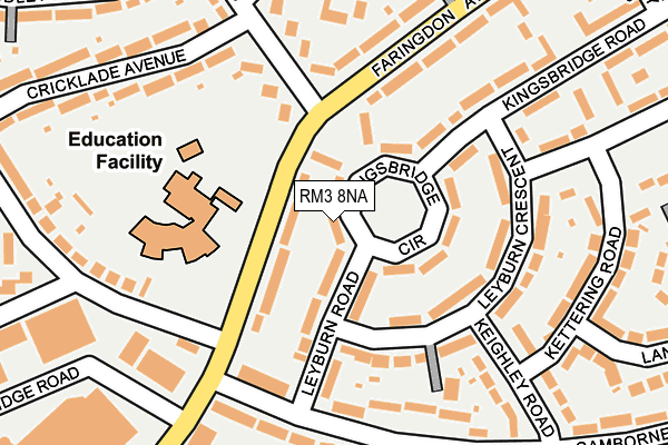 RM3 8NA map - OS OpenMap – Local (Ordnance Survey) RM3 8NA map - OS OpenMap – Local (Ordnance Survey)