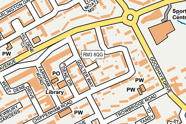 RM3 8QG map - OS OpenMap – Local (Ordnance Survey) RM3 8QG map - OS OpenMap – Local (Ordnance Survey)