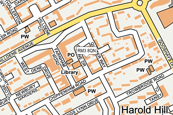 RM3 8QN map - OS OpenMap – Local (Ordnance Survey) RM3 8QN map - OS OpenMap – Local (Ordnance Survey)