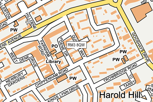 RM3 8QW map - OS OpenMap – Local (Ordnance Survey) RM3 8QW map - OS OpenMap – Local (Ordnance Survey)