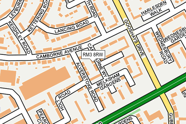 RM3 8RW map - OS OpenMap – Local (Ordnance Survey) RM3 8RW map - OS OpenMap – Local (Ordnance Survey)