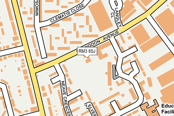RM3 8SJ map - OS OpenMap – Local (Ordnance Survey) RM3 8SJ map - OS OpenMap – Local (Ordnance Survey)
