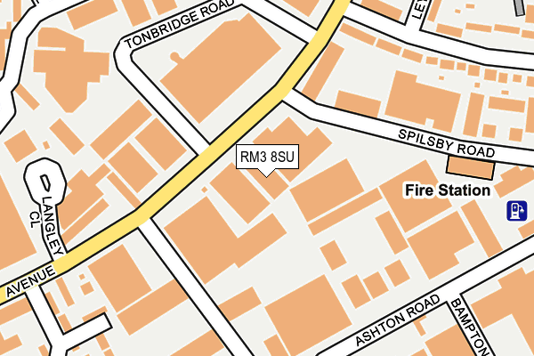RM3 8SU map - OS OpenMap – Local (Ordnance Survey) RM3 8SU map - OS OpenMap – Local (Ordnance Survey)