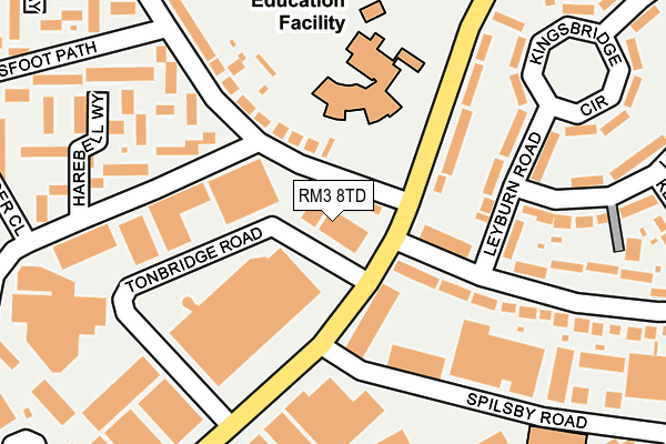 RM3 8TD map - OS OpenMap – Local (Ordnance Survey) RM3 8TD map - OS OpenMap – Local (Ordnance Survey)
